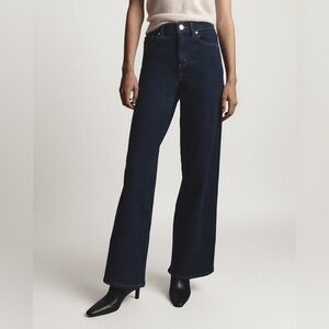 Quince Bella Stretch Wide Leg Jeans Deep Rinse Dark Wash Sz 25 Preppy minimalist